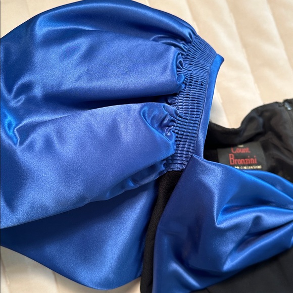 Vintage Designer Dress sapphire blue & black, special occasion - Picture 5 of 6